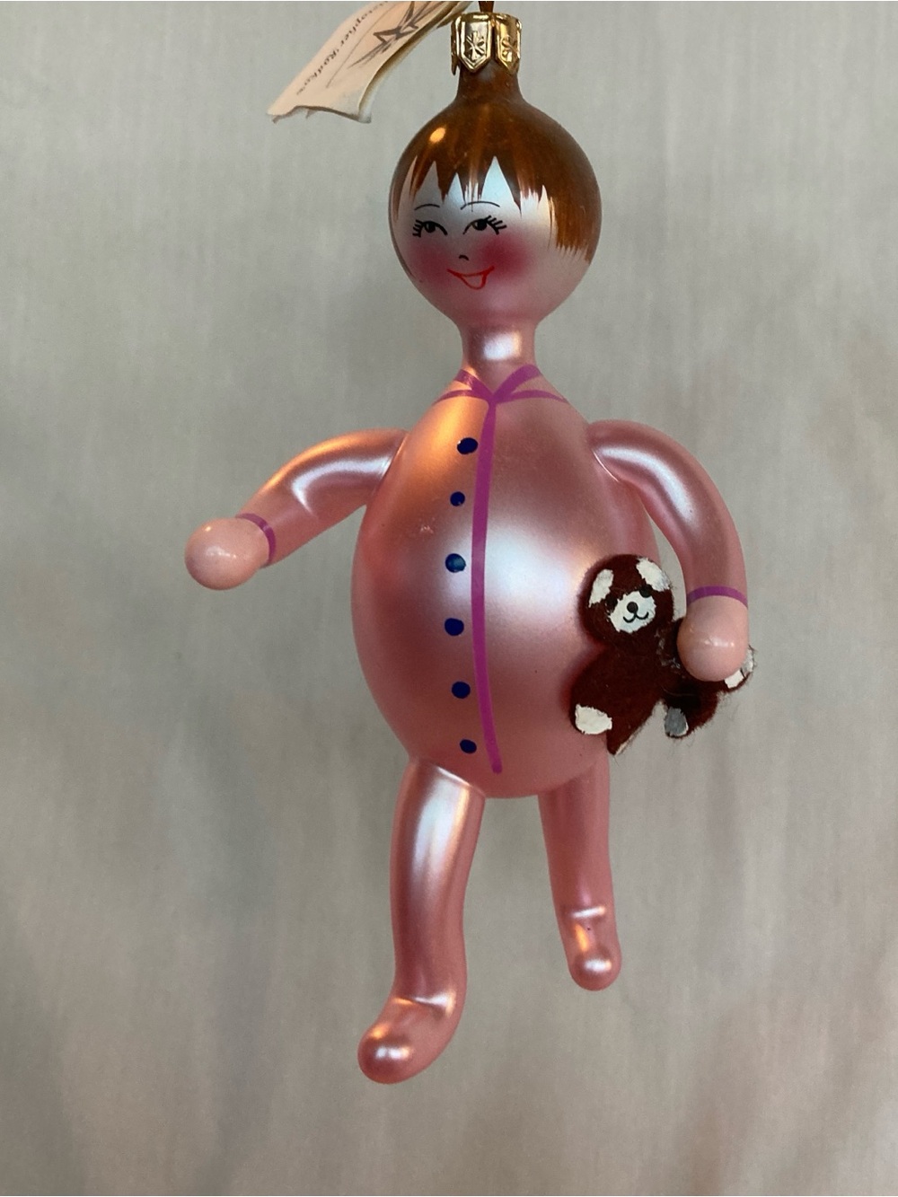 Radko Di Carlini figural Christmas Story Ralphie Rare Pink PJ Ornament Italy